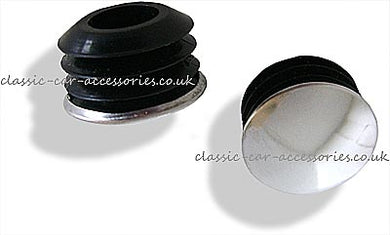 Polished stainless steel end caps for badge bars (Pair) - CXBC032