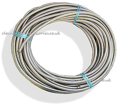 Stainless steel sheathed braided fuel pipe 6.5mm Ø (per ¼ metre or 10
