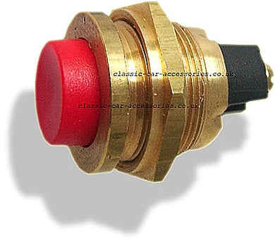 Solid brass red push switch - CLS02101