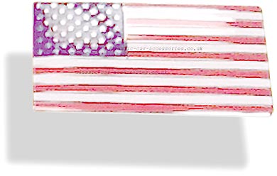 Enamelled metal USA flag badge 51 x 29mm Self adhesive back. - CXB0246