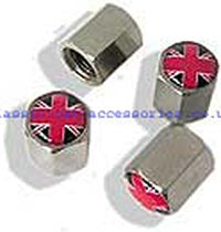Tyre valve dust caps with UK flag (Set of 4) - CXB081