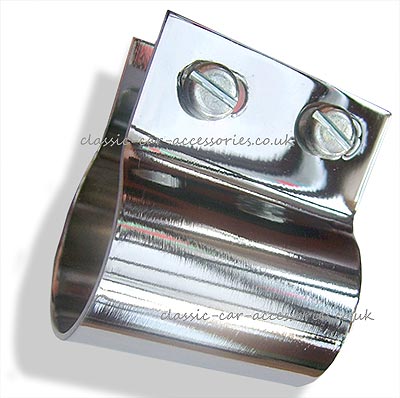 Badge bar clip, chrome on brass, for 1