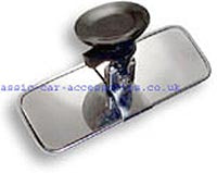 Interior Rear View mirror with stainless steel back & suction fitting 
