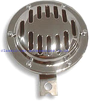 6v Chrome Horn with slotted grill - 105mm - CH016V