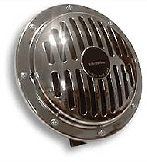 12v Large Chrome Horn with slotted grill - 150mm - CH05