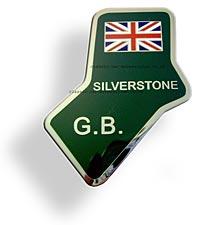 Silverstone enamelled metal badge - CXB0254