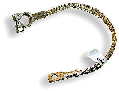 Braided battery earth lead with lug 330mm - CLS1090