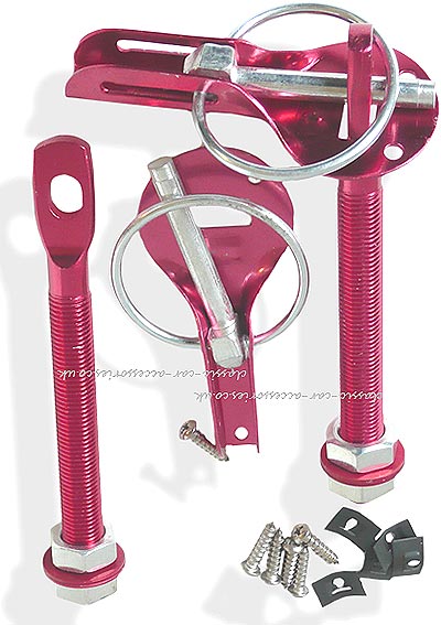 Coloured competition bonnet lock pins.