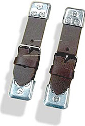 Leather bonnet straps BROWN (Pair) -