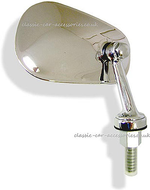 Tex exterior wing mirror with straight Spring-back stem