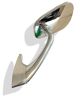 Tex oval exterior door mirror with curved stem. Left hand side. (50203/16023) - CMT0323