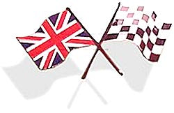 Enamelled metal crossed flags badge 50 x 25mm. Self adhesive back (RWB) - CXB0251