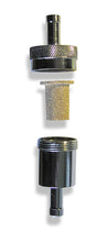 Load image into Gallery viewer, Chrome in-line fuel filter with washable filter and knurled cap - CXE010
