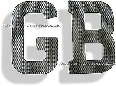 GB flexible clear resin encapsulated Carbon Fibre effect letters  - CXB010120