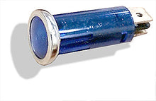 Load image into Gallery viewer, Plastic Indicator light Blue, Amber or Red with bright bezel - CLG021
