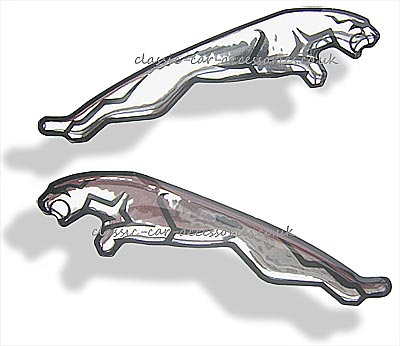 Jaguar leaper silver badges (Pair) - CXB0925