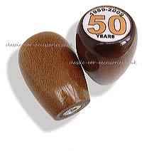 Wood or leather gear knobs with Mini anniversary logo - CX10910