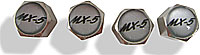 Tyre valve dust caps with MX5 motif - CXB0827
