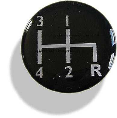 Reverse gate gear position motif (white letters on black background) - CX10194