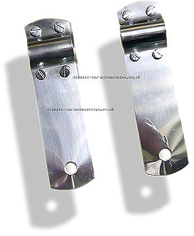 Polished flat stainless steel badge bar brackets (Pair) - CXBB04