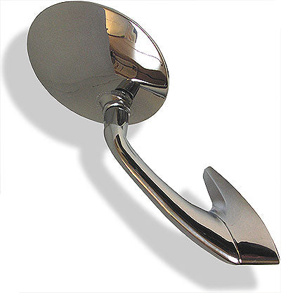 Tex round exterior door mirror with curved stem. Right or left side. Convex (50103/16021)