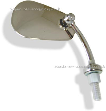 Tex Oval exterior wing mirror with curved Spring-back stem (M50201/16008)