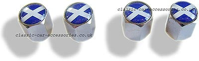 Tyre valve dust caps with Saltire motif (Set of 4) - CXB0810