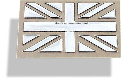 Union Jack 3D chrome symbol transfer