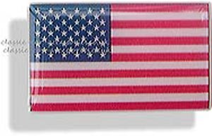 Resin encapsulated USA flag badge 47 x 27mm - CXB0202