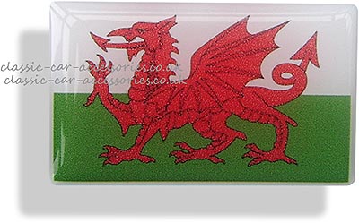 Resin encapsulated Welsh dragon flag 47 x 27mm - CXB0201