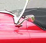 Load image into Gallery viewer, Tex oval exterior door mirror with curved stem. Left hand side fitted to an XK140
